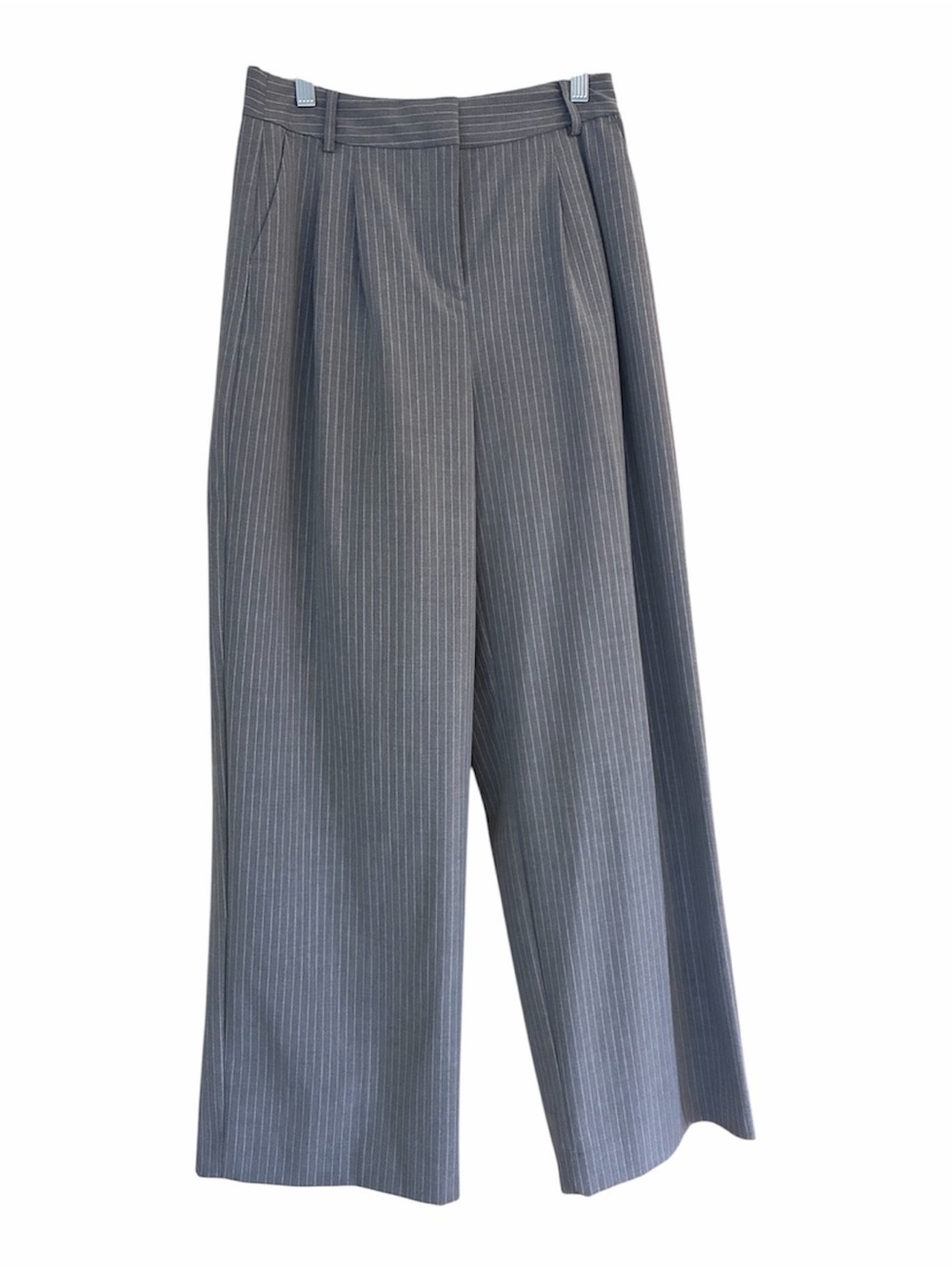 Reitmans Gray Pinstripe Wide-Leg Trousers Sz 4